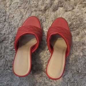 Wild Diva Red Quilted Women's Slide Sandals Size 7